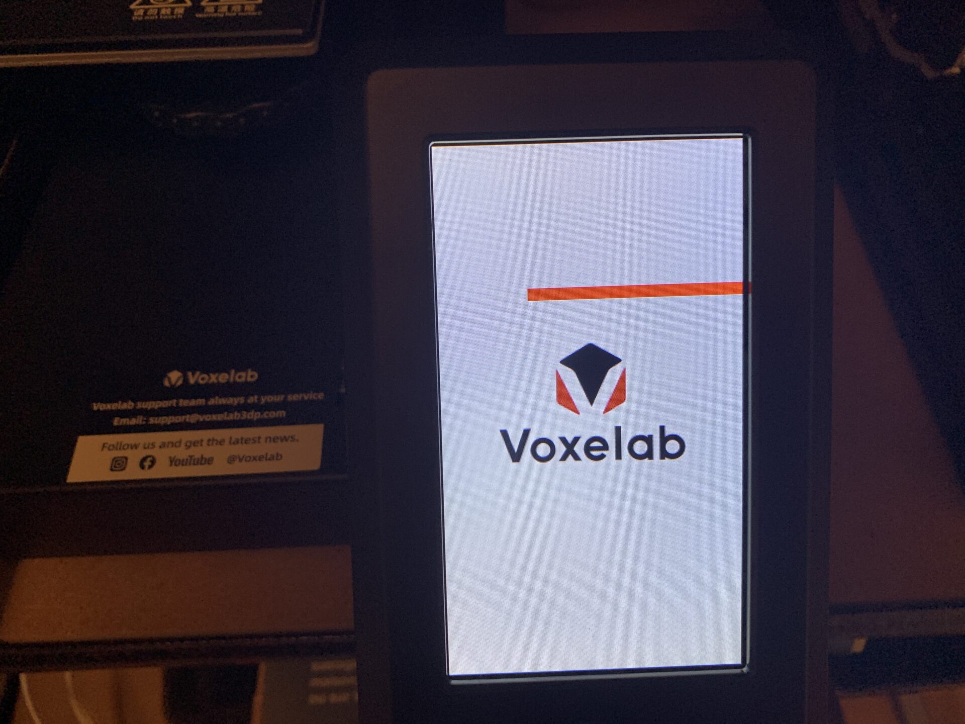 Voxelab Aquila 本体　ファームウェアインストール中ディスプレイ